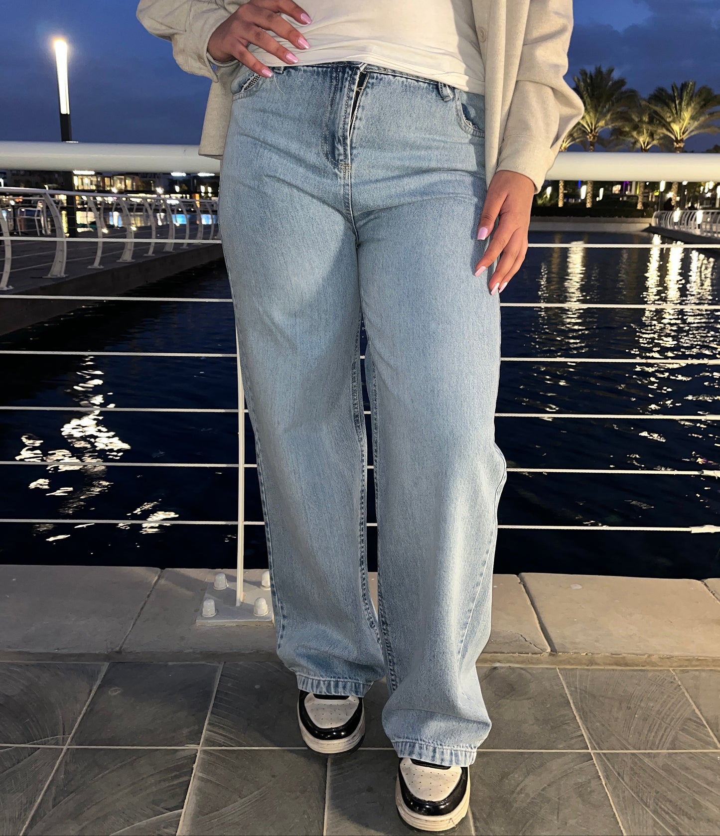 Straight-Leg Denim Jeans