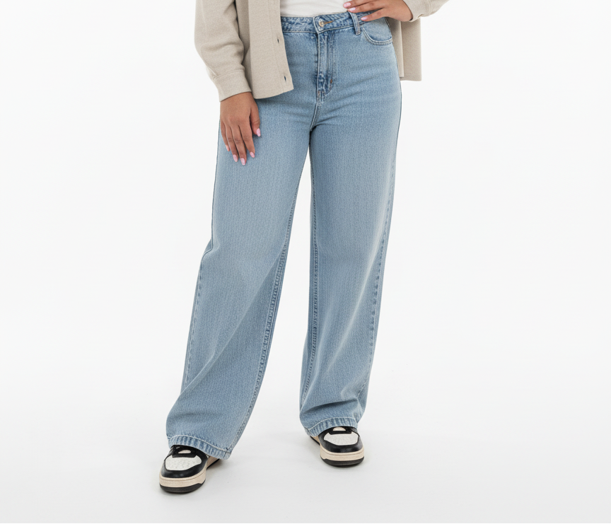 Straight-Leg Denim Jeans
