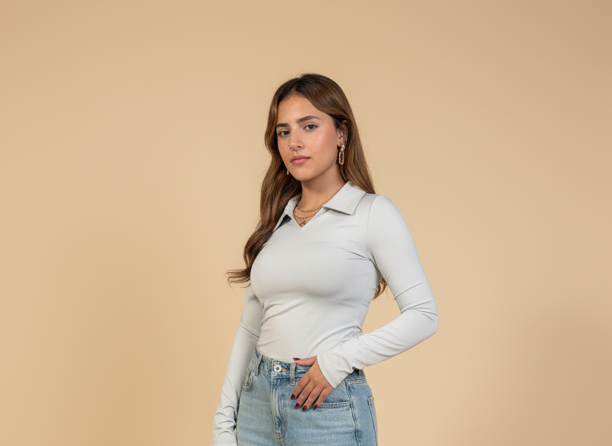 V-Neck Collar Top