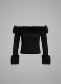 Fluffy Off-Shoulder Top